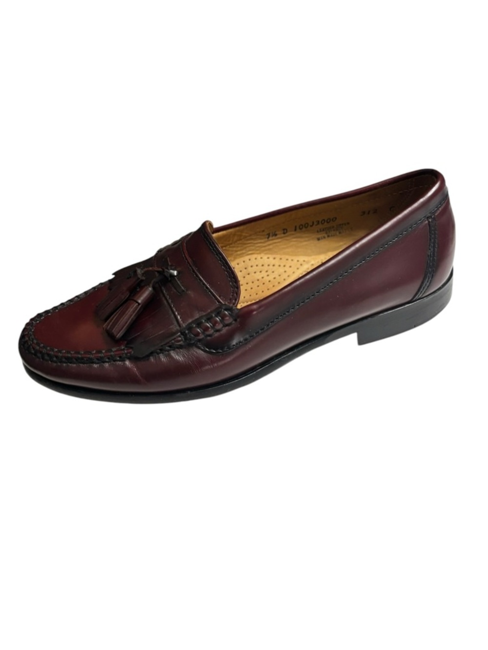 G.H. Bass Weejuns Men's Burgundy Tassel Loafers Kiltie Slip On Dress Shoes  7.5D